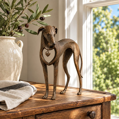 Metalen Windhond Sculptuur | Vintage Hondendecoratie