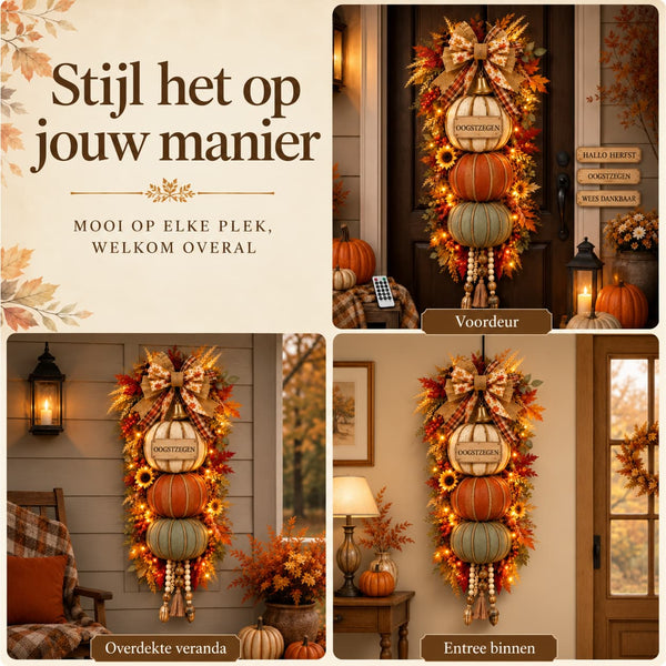 Verlichte Deurdecoratie Herfst