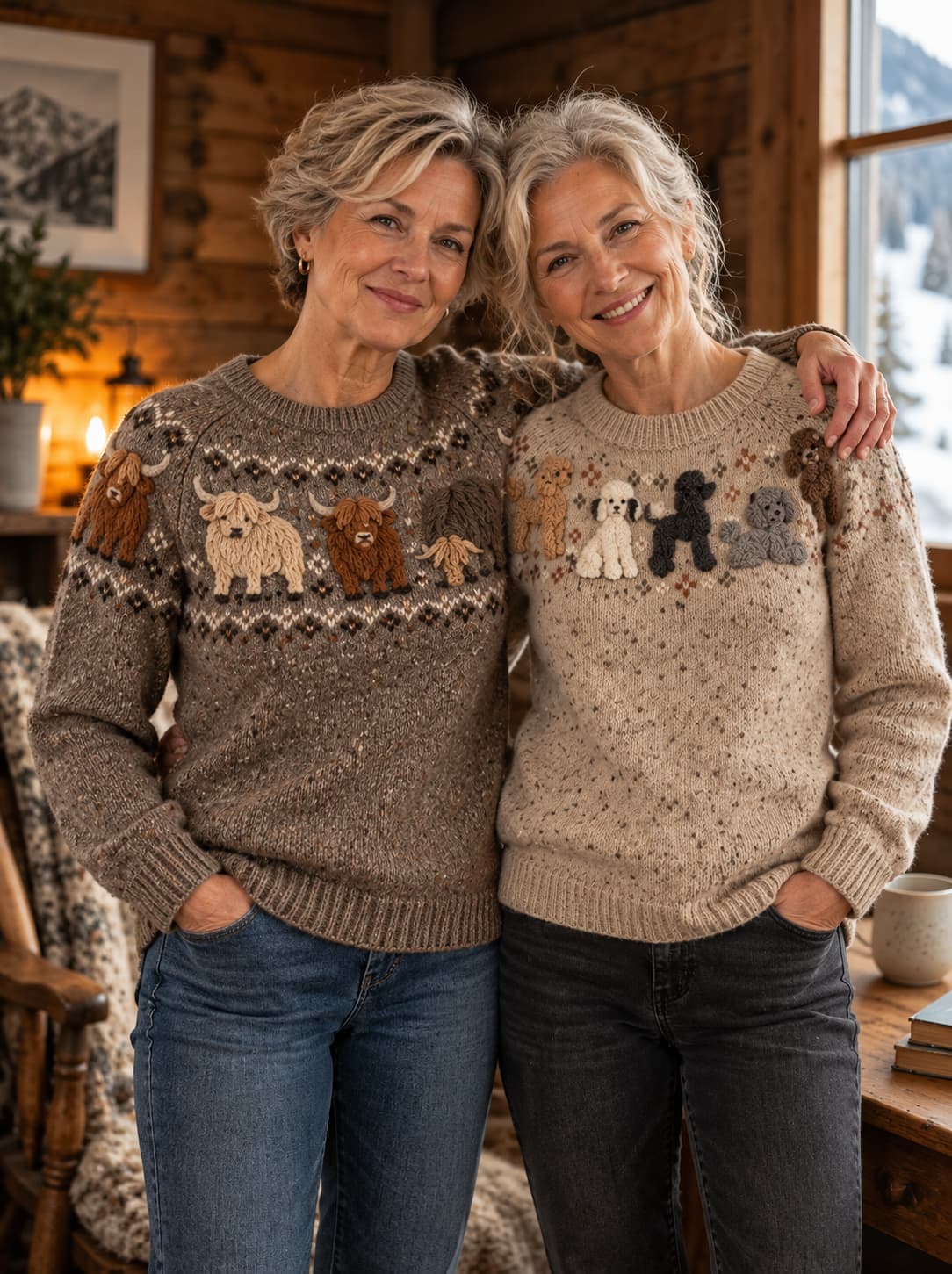 Gebreide Wintertrui met Dierenmotief