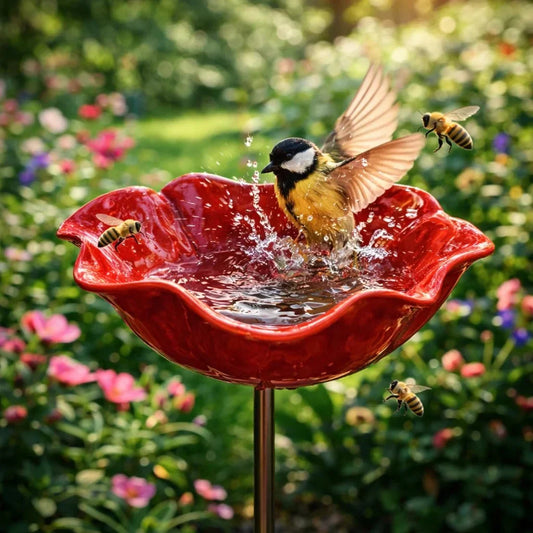 Bloemvormig Vogelbadje | Maak van je tuin een paradijs voor vogels