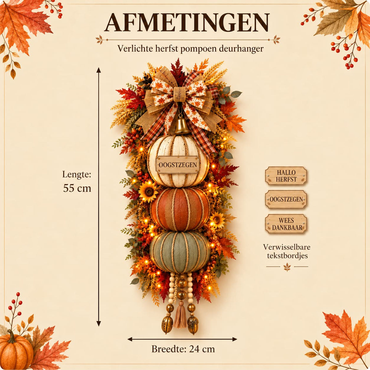 Verlichte Deurdecoratie Herfst