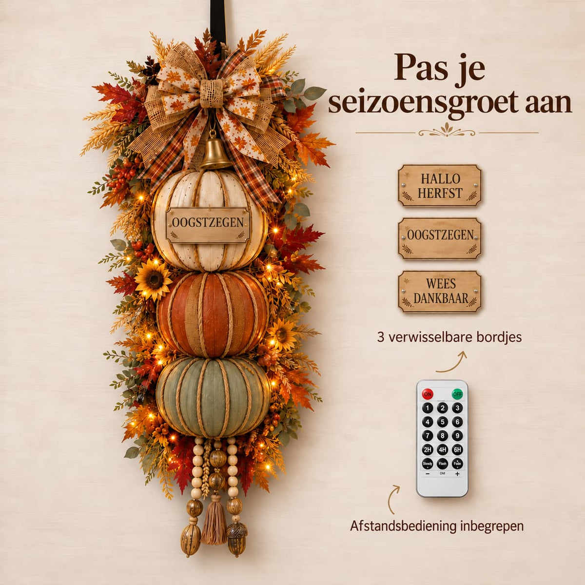 Verlichte Deurdecoratie Herfst