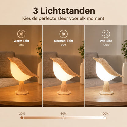 Sfeervolle Vogellamp | Draadloos met Touchdimmer