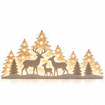 🦌 2-delige kerstdecoratie met hertenbos en kerstdorp | Sfeervolle winterdecoratie