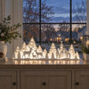 🦌 2-delige kerstdecoratie met hertenbos en kerstdorp | Sfeervolle winterdecoratie