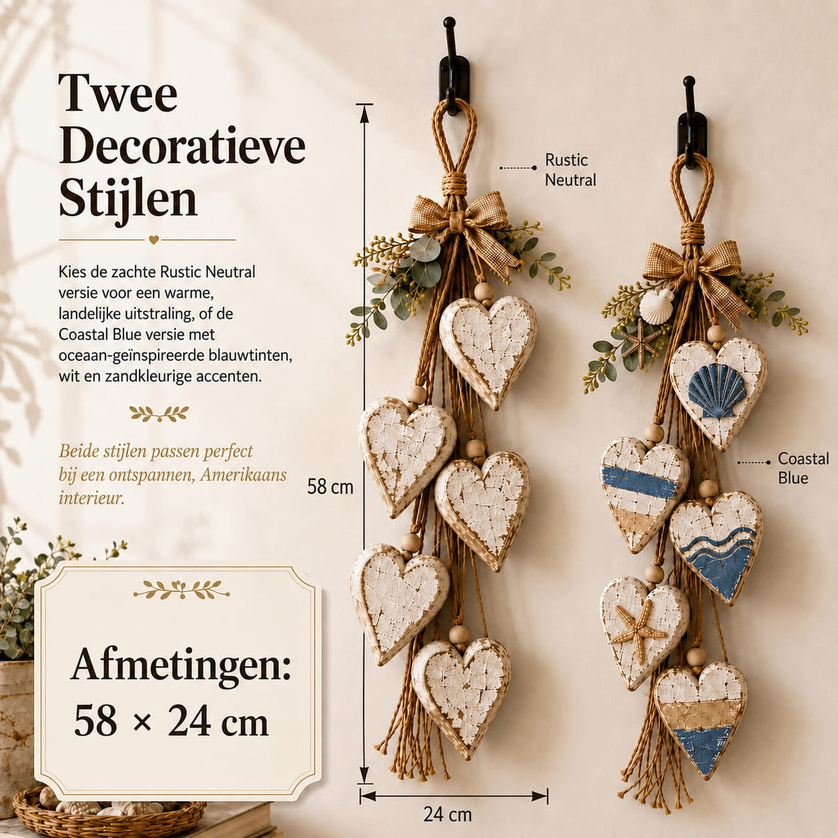 Elegante Wanddecoratie Harten