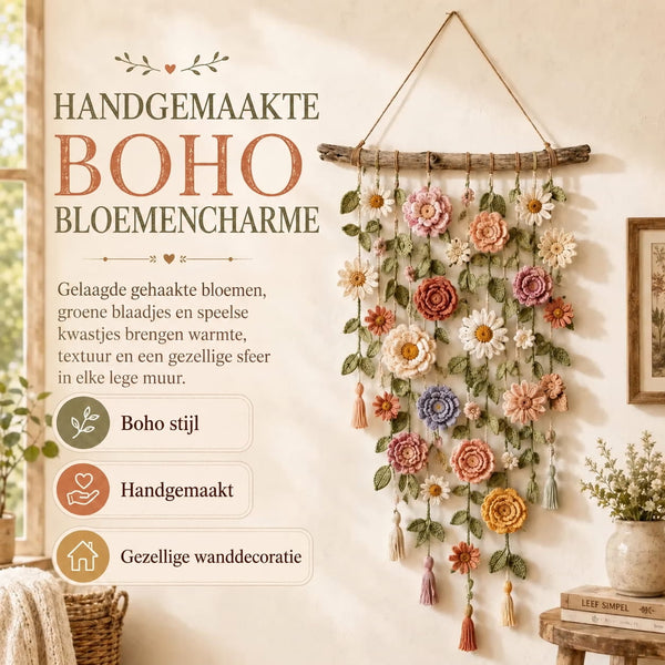 Gehaakte Bloemen Wanddecoratie
