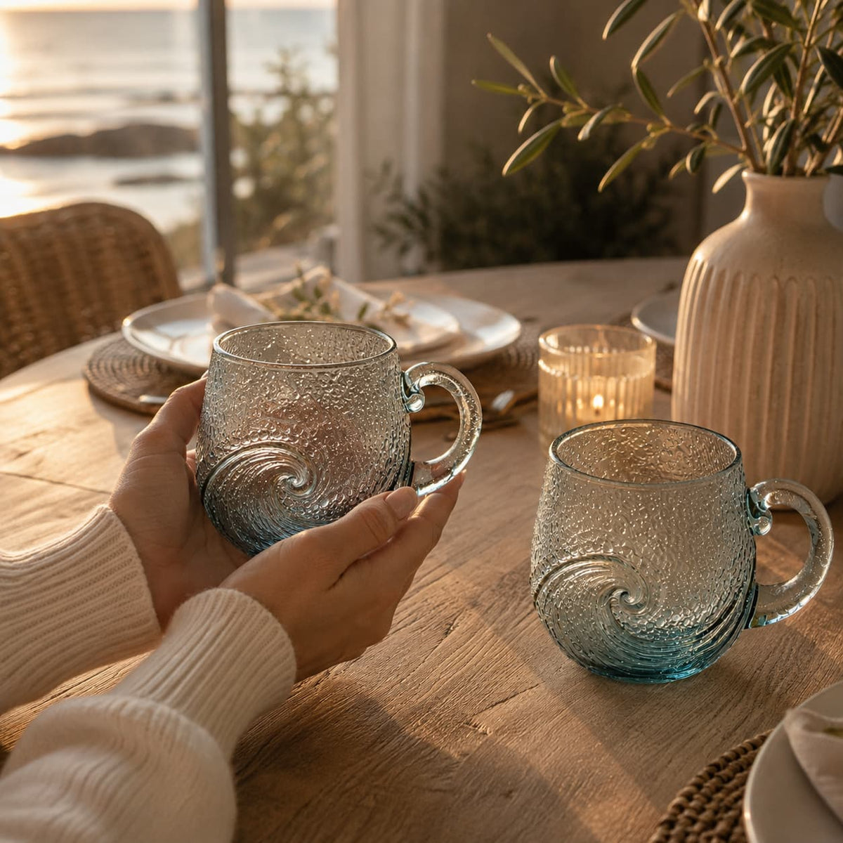 Luxe Tassen Set | Breng de rust van de zee naar je tafel