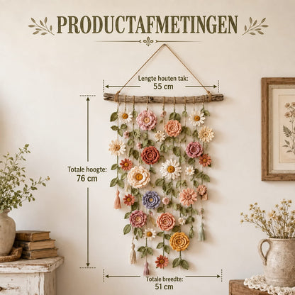 Gehaakte Bloemen Wanddecoratie