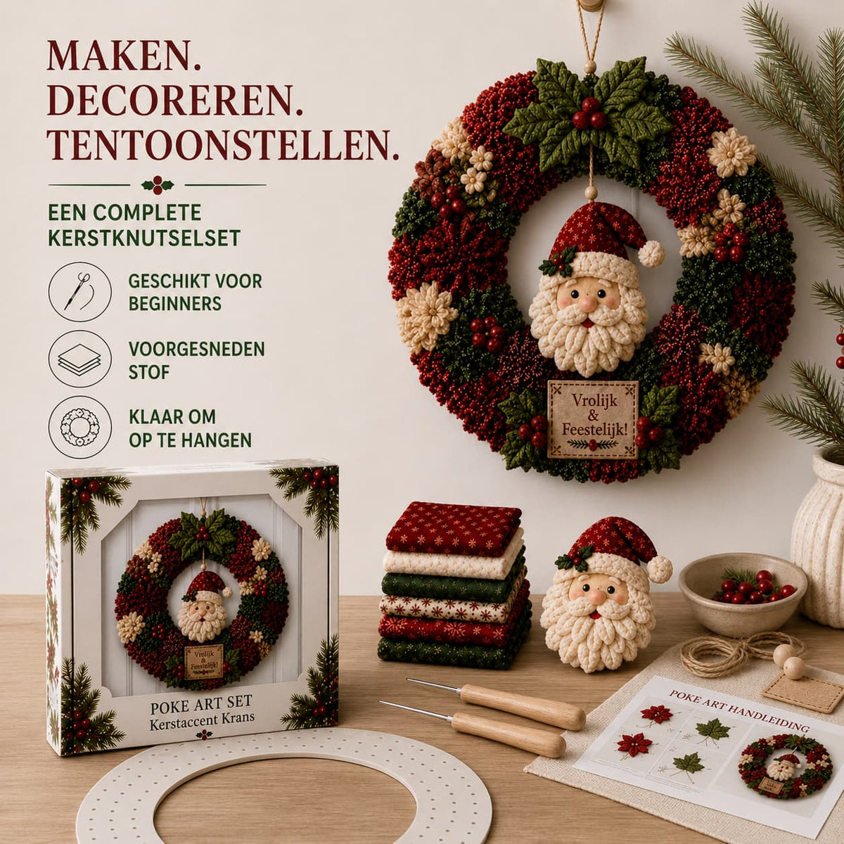 Kerstkrans Creatieset | Maak je eigen unieke kerstdecoratie