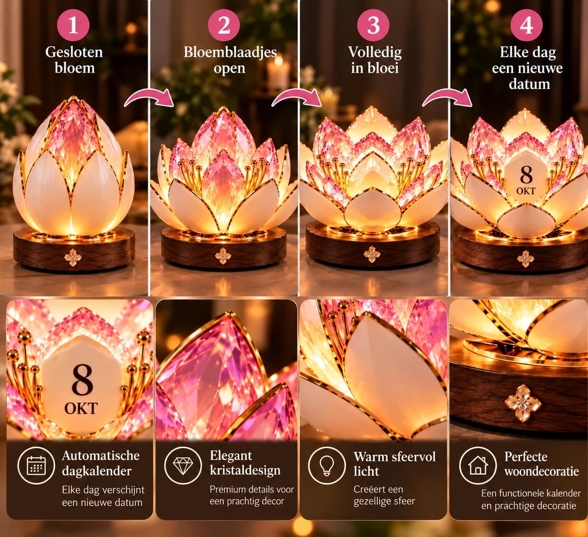 Luxe Lotus Bloemenkalender