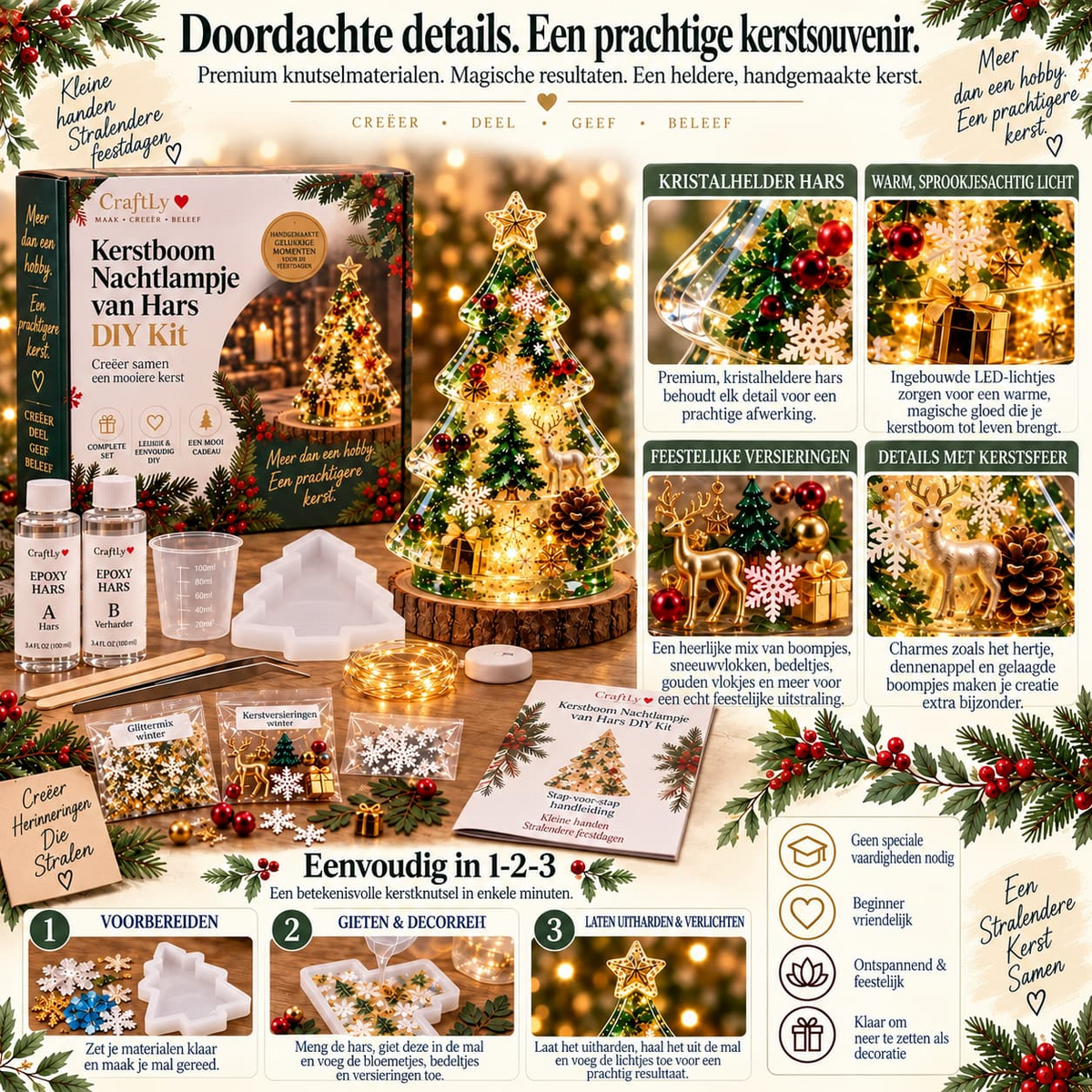 Kerstdecoratie Creatieset | Maak Je Eigen Kerstsfeer