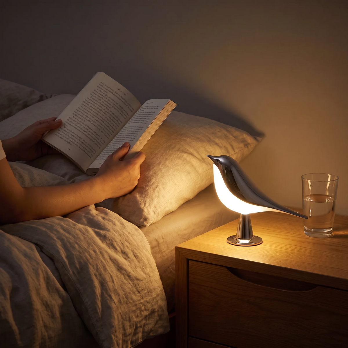 Sfeervolle Vogellamp | Draadloos met Touchdimmer