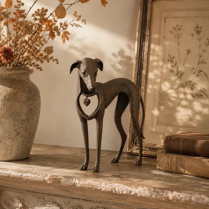 Metalen Windhond Sculptuur | Vintage Hondendecoratie