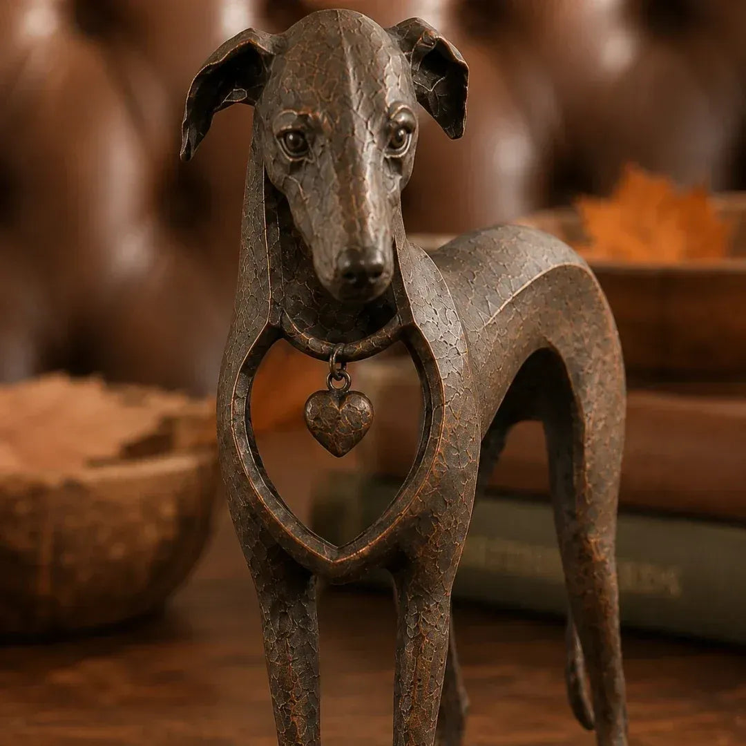 Metalen Windhond Sculptuur | Vintage Hondendecoratie