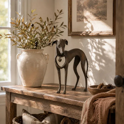 Metalen Windhond Sculptuur | Vintage Hondendecoratie