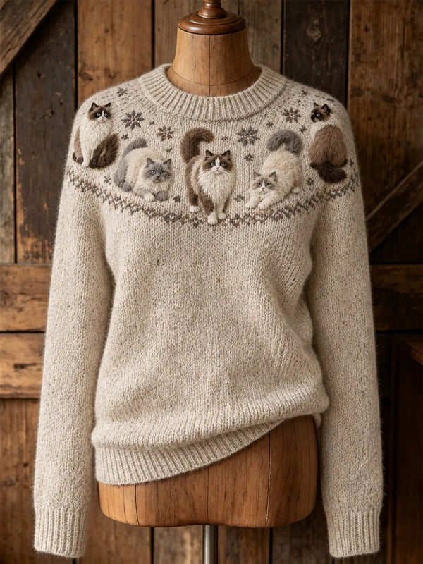 • Dames Fair Isle Trui met Dierendesign