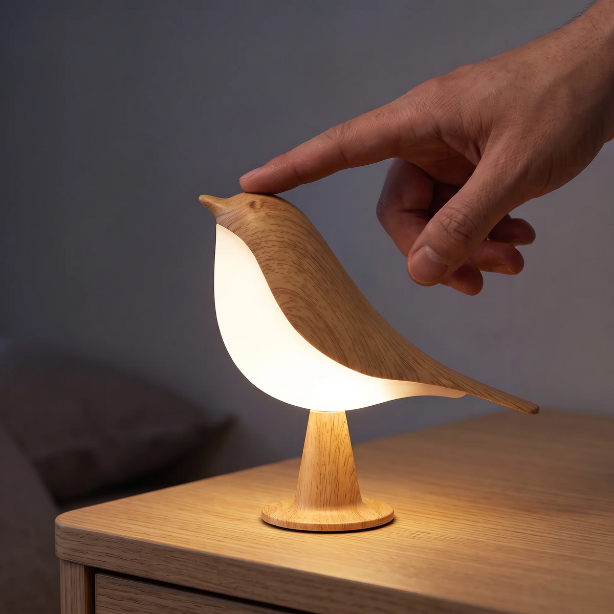 Sfeervolle Vogellamp | Draadloos met Touchdimmer